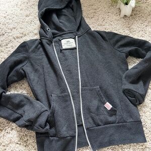 Stylish dark Reflex Dark Gray relaxed cute sporty athletic women’s Zip-Up Hoodie